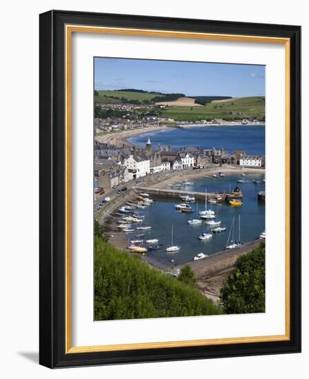 Stonehaven Harbour and Bay from Harbour View, Stonehaven, Aberdeenshire, Scotland, UK, Europe-Mark Sunderland-Framed Photographic Print