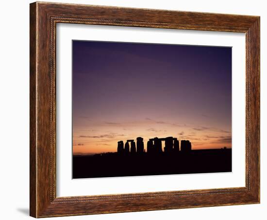 Stonehenge at Sunset, Unesco World Heritage Site, Wiltshire, England, United Kingdom-Roy Rainford-Framed Photographic Print