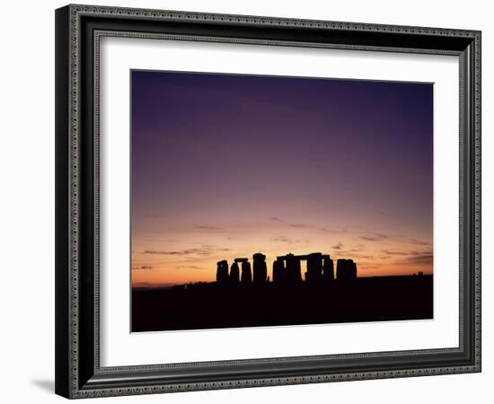 Stonehenge at Sunset, Unesco World Heritage Site, Wiltshire, England, United Kingdom-Roy Rainford-Framed Photographic Print