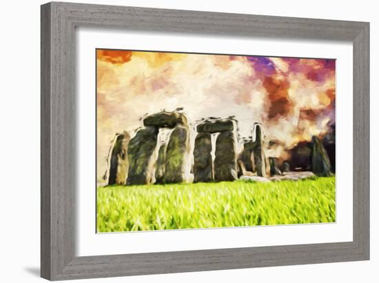 Stonehenge II - In the Style of Oil Painting-Philippe Hugonnard-Framed Giclee Print