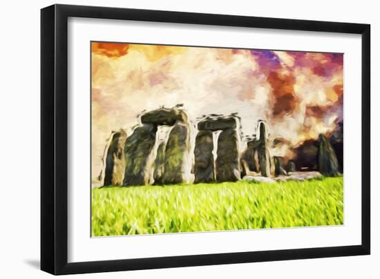 Stonehenge II - In the Style of Oil Painting-Philippe Hugonnard-Framed Giclee Print