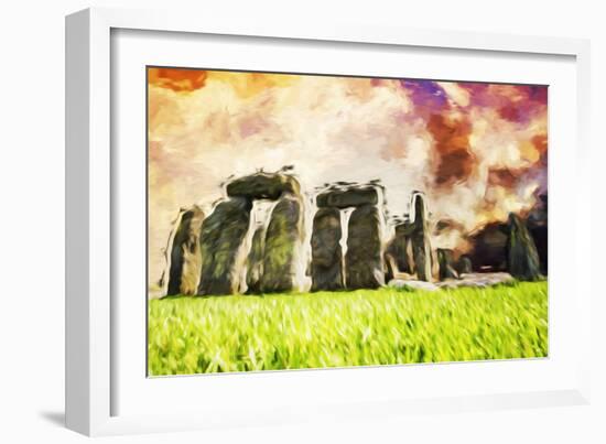 Stonehenge II - In the Style of Oil Painting-Philippe Hugonnard-Framed Giclee Print