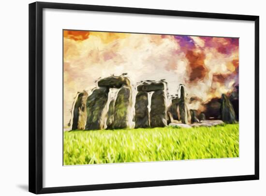 Stonehenge II - In the Style of Oil Painting-Philippe Hugonnard-Framed Giclee Print