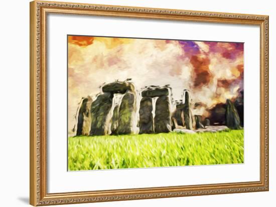 Stonehenge II - In the Style of Oil Painting-Philippe Hugonnard-Framed Giclee Print