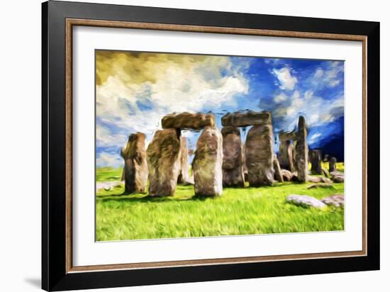 Stonehenge - In the Style of Oil Painting-Philippe Hugonnard-Framed Giclee Print