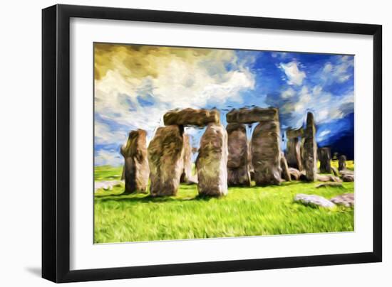 Stonehenge - In the Style of Oil Painting-Philippe Hugonnard-Framed Giclee Print