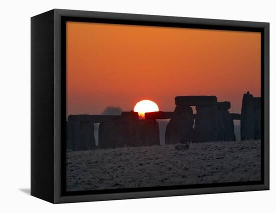 Stonehenge, UNESCO World Heritage Site, at Sunrise, Wiltshire, England, United Kingdom, Europe-Charles Bowman-Framed Premier Image Canvas