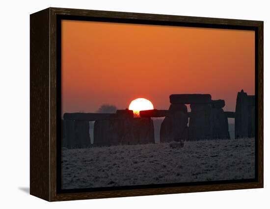 Stonehenge, UNESCO World Heritage Site, at Sunrise, Wiltshire, England, United Kingdom, Europe-Charles Bowman-Framed Premier Image Canvas