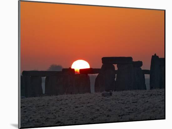 Stonehenge, UNESCO World Heritage Site, at Sunrise, Wiltshire, England, United Kingdom, Europe-Charles Bowman-Mounted Photographic Print