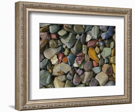 Stones Along St Mary Lake, Glacier National Park, Montana, USA-Charles Gurche-Framed Photographic Print