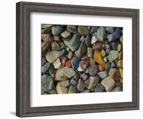 Stones Along St Mary Lake, Glacier National Park, Montana, USA-Charles Gurche-Framed Photographic Print