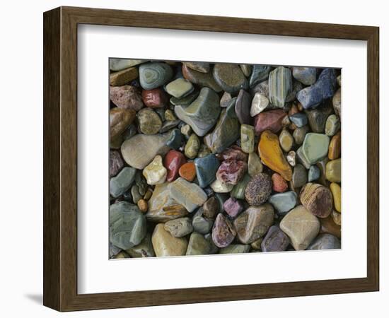 Stones Along St Mary Lake, Glacier National Park, Montana, USA-Charles Gurche-Framed Photographic Print