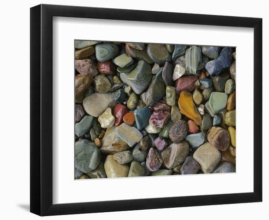 Stones Along St Mary Lake, Glacier National Park, Montana, USA-Charles Gurche-Framed Photographic Print