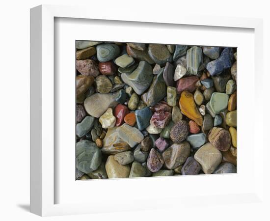 Stones Along St Mary Lake, Glacier National Park, Montana, USA-Charles Gurche-Framed Photographic Print