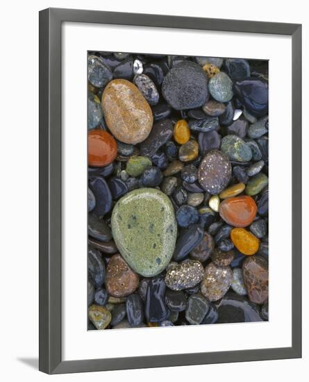 Stones, Lopez Island, Agate Beach County, Washington, USA-Charles Gurche-Framed Premium Photographic Print