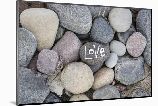 Stones, Pebble Stone with Lettering Love-Andrea Haase-Mounted Photographic Print