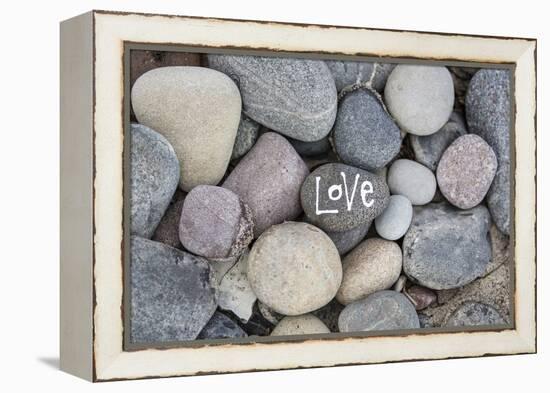 Stones, Pebble Stone with Lettering Love-Andrea Haase-Framed Premier Image Canvas