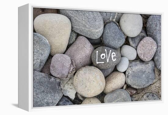 Stones, Pebble Stone with Lettering Love-Andrea Haase-Framed Premier Image Canvas