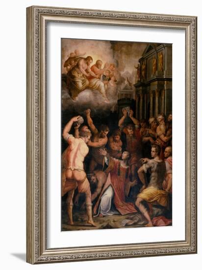 Stoning of St. Stephen, 1571-Giorgio Vasari-Framed Giclee Print