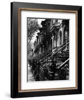 Stoops on 19th Century Brooklyn Row Houses-Karen Tweedy-Holmes-Framed Photographic Print