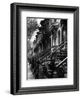 Stoops on 19th Century Brooklyn Row Houses-Karen Tweedy-Holmes-Framed Photographic Print