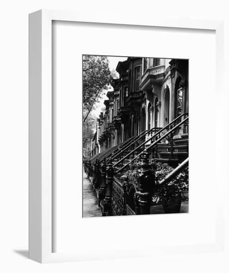 Stoops on 19th Century Brooklyn Row Houses-Karen Tweedy-Holmes-Framed Photographic Print