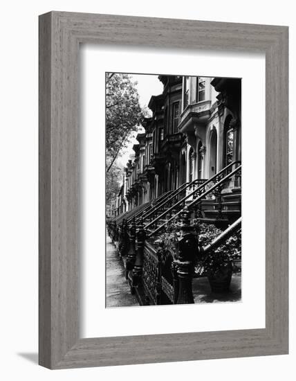 Stoops on 19Th Century Brooklyn Row Houses-Karen Tweedy-Holmes-Framed Photographic Print