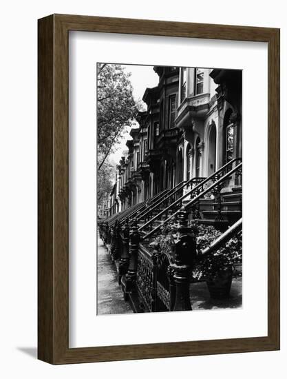 Stoops on 19Th Century Brooklyn Row Houses-Karen Tweedy-Holmes-Framed Photographic Print