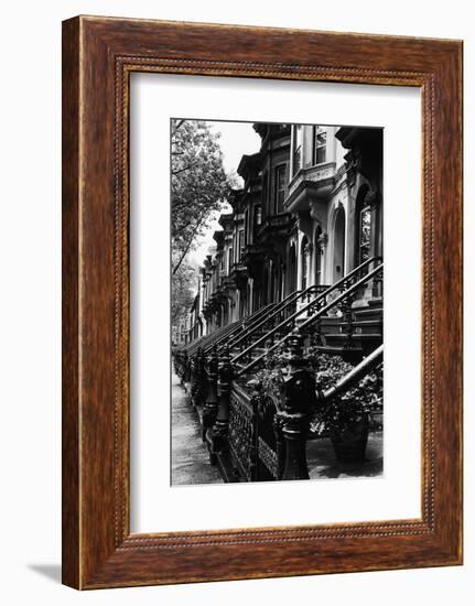 Stoops on 19Th Century Brooklyn Row Houses-Karen Tweedy-Holmes-Framed Photographic Print