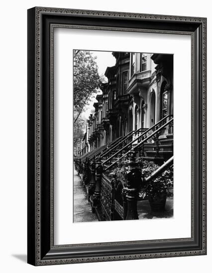 Stoops on 19Th Century Brooklyn Row Houses-Karen Tweedy-Holmes-Framed Photographic Print