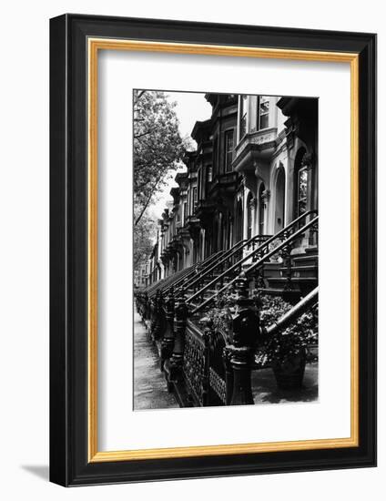 Stoops on 19Th Century Brooklyn Row Houses-Karen Tweedy-Holmes-Framed Photographic Print