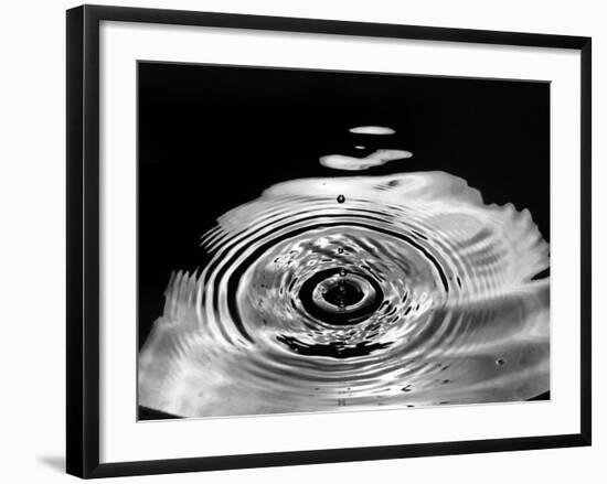 Stop-Action Photograph of Drop of Water as it Falls and Finally Splashes-Gjon Mili-Framed Photographic Print