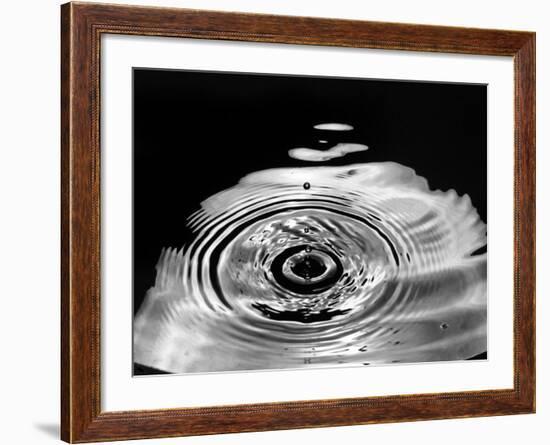 Stop-Action Photograph of Drop of Water as it Falls and Finally Splashes-Gjon Mili-Framed Photographic Print