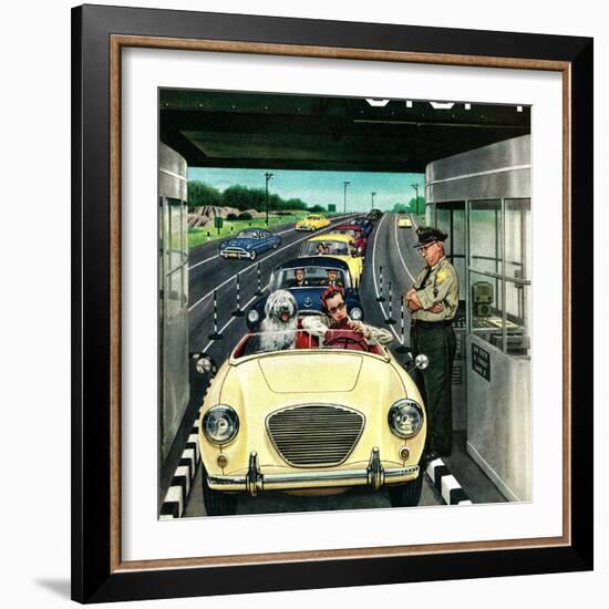 "Stop and Pay Toll", April 7, 1956-Stevan Dohanos-Framed Giclee Print