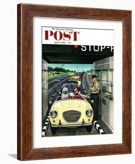 "Stop and Pay Toll" Saturday Evening Post Cover, April 7, 1956-Stevan Dohanos-Framed Giclee Print