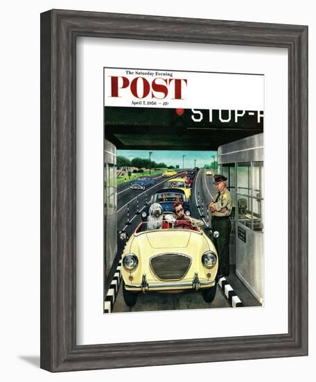 "Stop and Pay Toll" Saturday Evening Post Cover, April 7, 1956-Stevan Dohanos-Framed Giclee Print