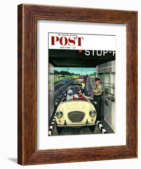 "Stop and Pay Toll" Saturday Evening Post Cover, April 7, 1956-Stevan Dohanos-Framed Giclee Print