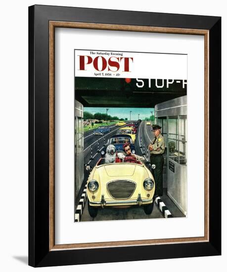 "Stop and Pay Toll" Saturday Evening Post Cover, April 7, 1956-Stevan Dohanos-Framed Giclee Print