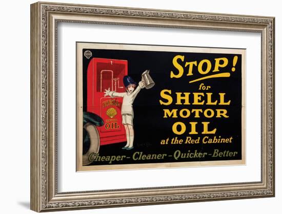 Stop for Shell Motor Oil-null-Framed Art Print