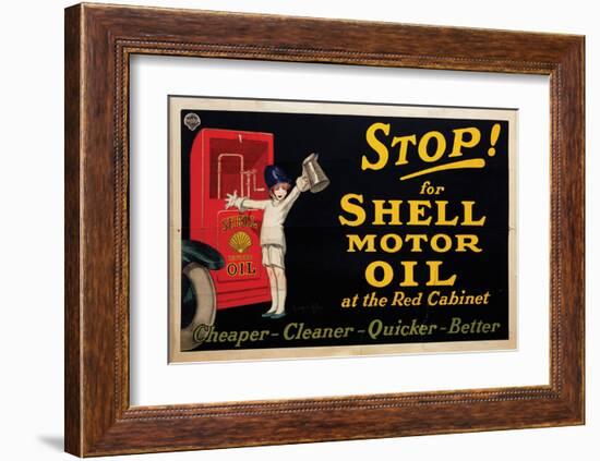 Stop for Shell Motor Oil-null-Framed Art Print