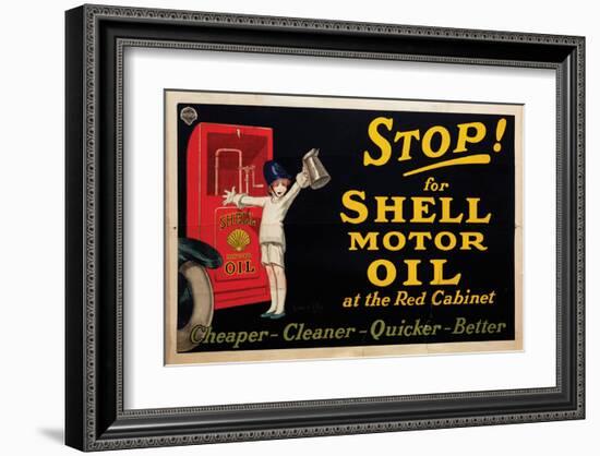 Stop for Shell Motor Oil-null-Framed Art Print