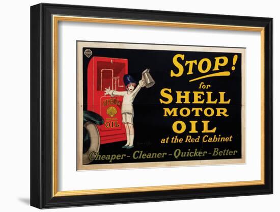 Stop for Shell Motor Oil-null-Framed Art Print