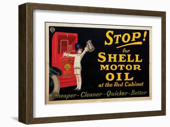 Stop for Shell Motor Oil-null-Framed Art Print