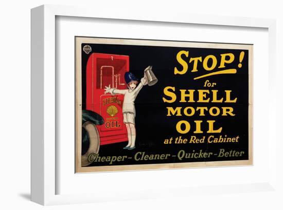 Stop for Shell Motor Oil-null-Framed Art Print