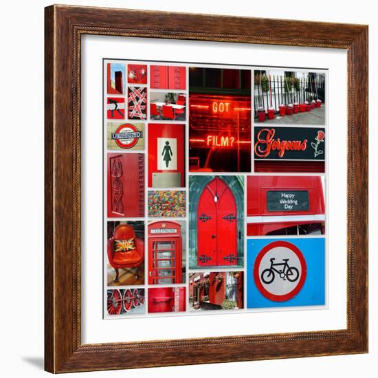 Stop Light Red Collage-Gail Peck-Framed Photo