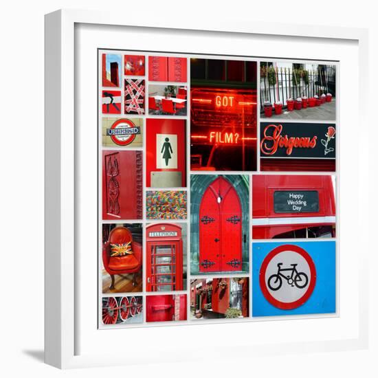 Stop Light Red Collage-Gail Peck-Framed Photo