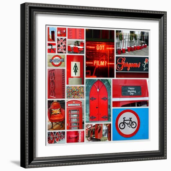 Stop Light Red Collage-Gail Peck-Framed Photo