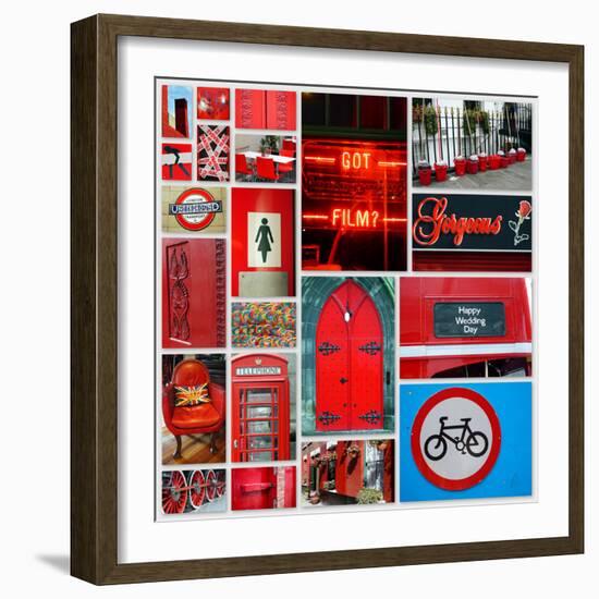 Stop Light Red Collage-Gail Peck-Framed Photographic Print