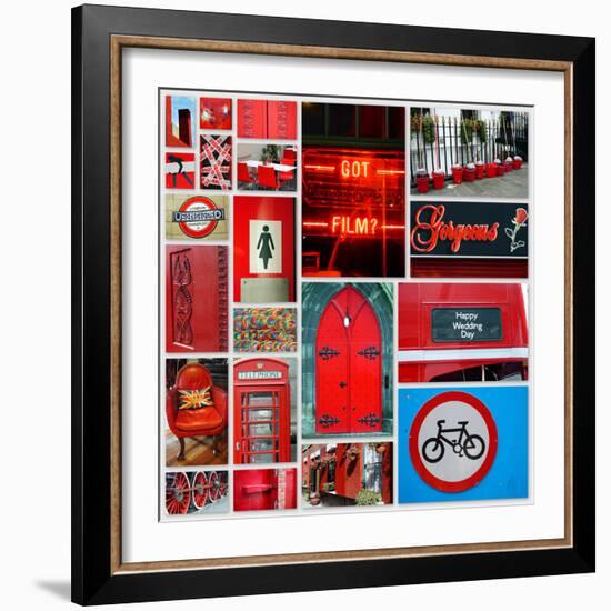 Stop Light Red Collage-Gail Peck-Framed Photographic Print