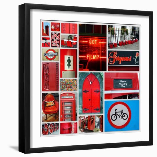 Stop Light Red Collage-Gail Peck-Framed Photographic Print